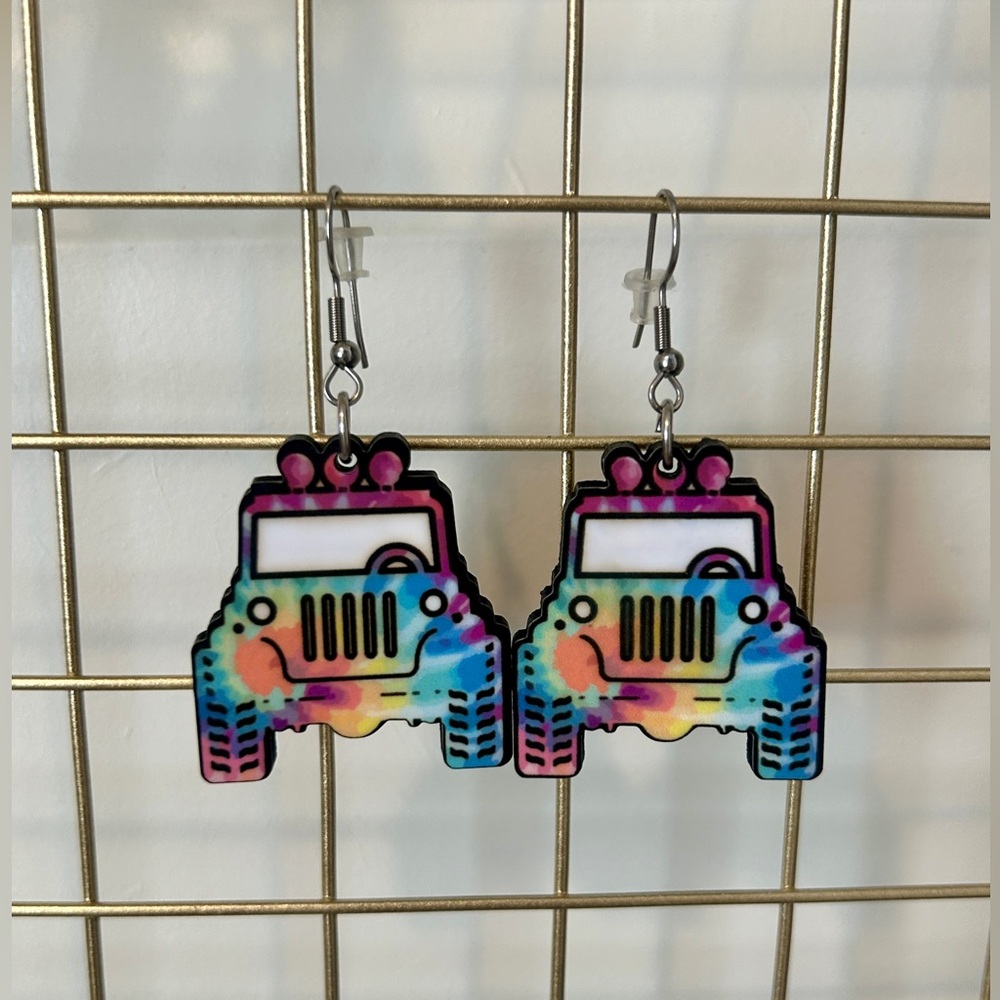 Tie-Dye Jeep Wrangler Earrings